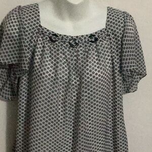 Dress Barn Black and White Patterned Blouse Size 1X